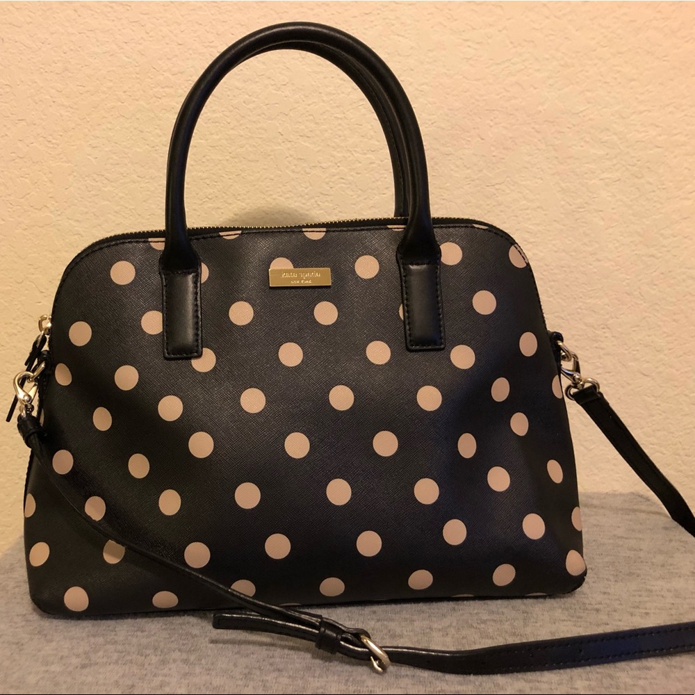 Kate Spade Wellesley Rachelle black polkadot purse